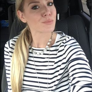 J. Crew Cuffed Striped Boatneck Shirt  💙